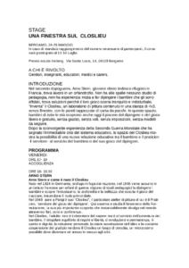 Progetto Stage Maggio 2019